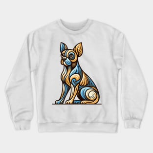 Pop art dog illustration. cubism illustration of a dog Crewneck Sweatshirt